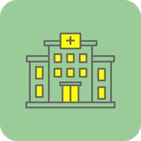 Hospital Filled Yellow Icon vector