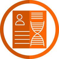 DNA Glyph Orange Circle Icon vector