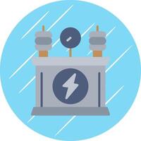 Power Transformer Flat Blue Circle Icon vector