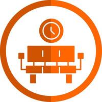 Waiting Room Glyph Orange Circle Icon vector