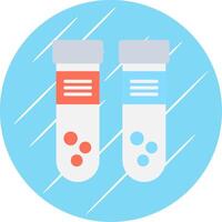 Test Tube Flat Blue Circle Icon vector