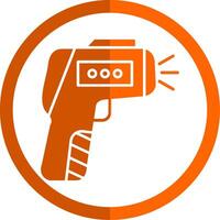 Thermometer Gun Glyph Orange Circle Icon vector