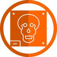 Skull X - ray Glyph Orange Circle Icon vector