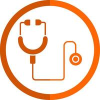 Stethoscope Glyph Orange Circle Icon vector