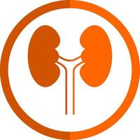 urología glifo naranja circulo icono vector