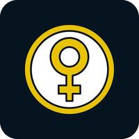 Female symbol Glyph Two Color Icon vector