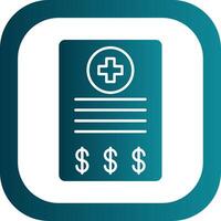 Medical Bill Glyph Gradient Round Corner Icon vector