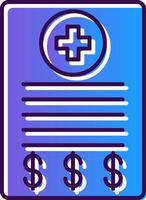 Medical Bill Gradient Filled Icon vector