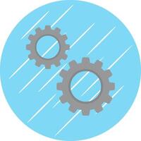 Gears Flat Blue Circle Icon vector