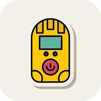 Dosimeter Line Filled White Shadow Icon vector