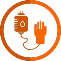 Blood Transfusion Glyph Orange Circle Icon vector