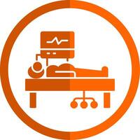 icu habitación glifo naranja circulo icono vector