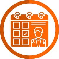 Doctor Visit Day Glyph Orange Circle Icon vector