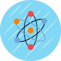 átomos plano azul circulo icono vector