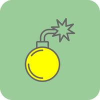 Bomb Filled Yellow Icon vector