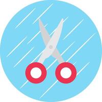 Scissors Flat Blue Circle Icon vector