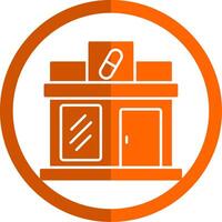 farmacia glifo naranja circulo icono vector