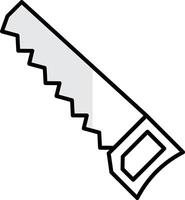 Handsaw Filled Half Cut Icon vector