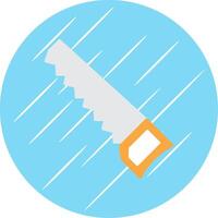 Handsaw Flat Blue Circle Icon vector