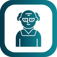 Scientist Glyph Gradient Round Corner Icon vector