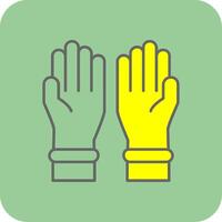 Protective Gloves Filled Yellow Icon vector