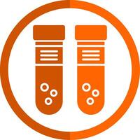Test Tube Glyph Orange Circle Icon vector