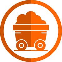 Wagon Glyph Orange Circle Icon vector