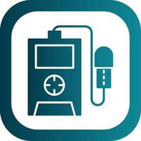 Radiation Detector Glyph Gradient Round Corner Icon vector