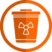 tóxico residuos glifo naranja circulo icono vector