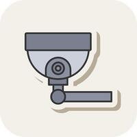 Security Camera Line Filled White Shadow Icon vector
