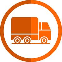 Truck Glyph Orange Circle Icon vector