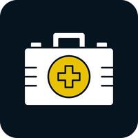 First Aid Kit Glyph Two Color Icon vector