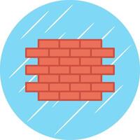 Brick Wall Flat Blue Circle Icon vector