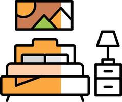 Bedroom Filled Half Cut Icon vector