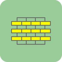 Brick Wall Filled Yellow Icon vector