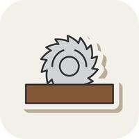 Circular Saw Line Filled White Shadow Icon vector