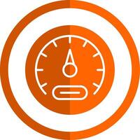 Meter Glyph Orange Circle Icon vector