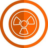 nuclear glifo naranja circulo icono vector