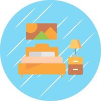 Bedroom Flat Blue Circle Icon vector