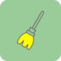 Broom Filled Yellow Icon vector