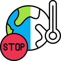 Stop Global Warming Filled Half Cut Icon vector