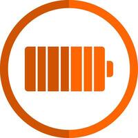 Battery Glyph Orange Circle Icon vector