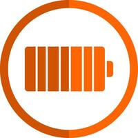 Battery Glyph Orange Circle Icon vector