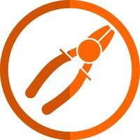 Wire Cutters Glyph Orange Circle Icon vector