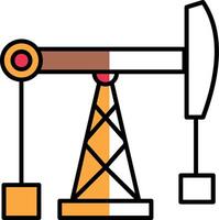 Fossil Fuel Filled Half Cut Icon vector