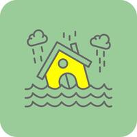 Flood Filled Yellow Icon vector