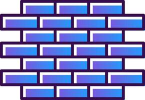 Brick Wall Gradient Filled Icon vector