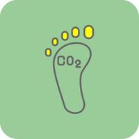 Carbon Footprint Filled Yellow Icon vector