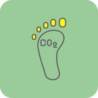 Carbon Footprint Filled Yellow Icon vector