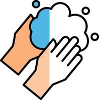 Hand Washing Filled Half Cut Icon vector